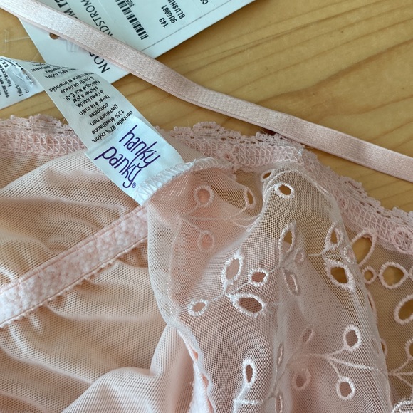 NWT Small Hanky Panky Blushing Pink Delicate Lace Eyelet Slip Lingerie MSRP $115 - Picture 8 of 17